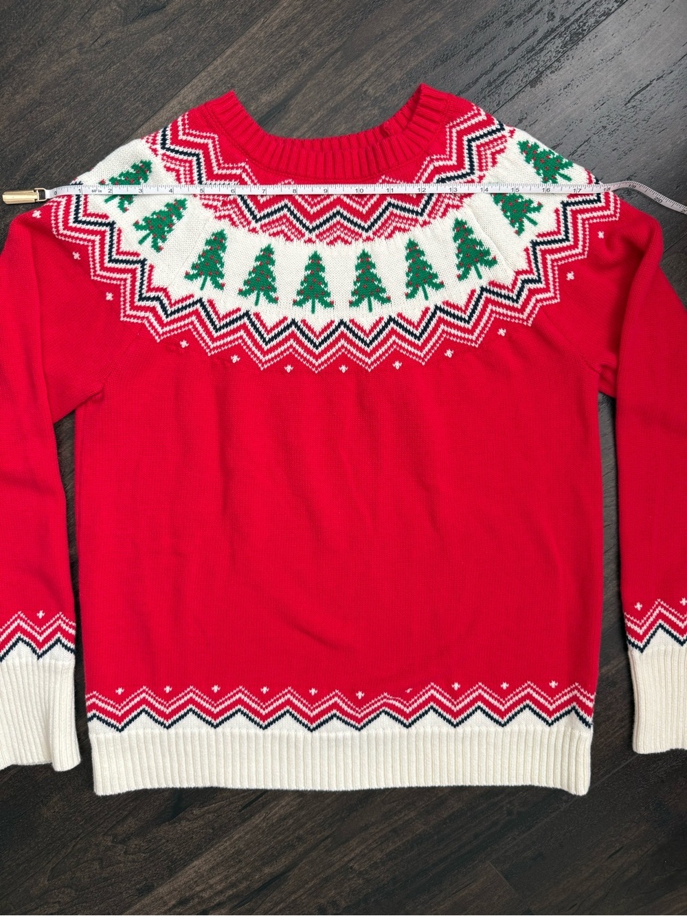 Lands’ End Drifter Fair Isle Christmas Tree Cotton Sweater Small - Picture 4 of 8